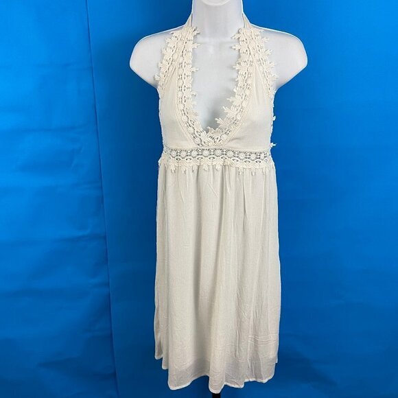 Native Youth Cream Lace Halter Dress XS NEW - Picture 1 of 8
